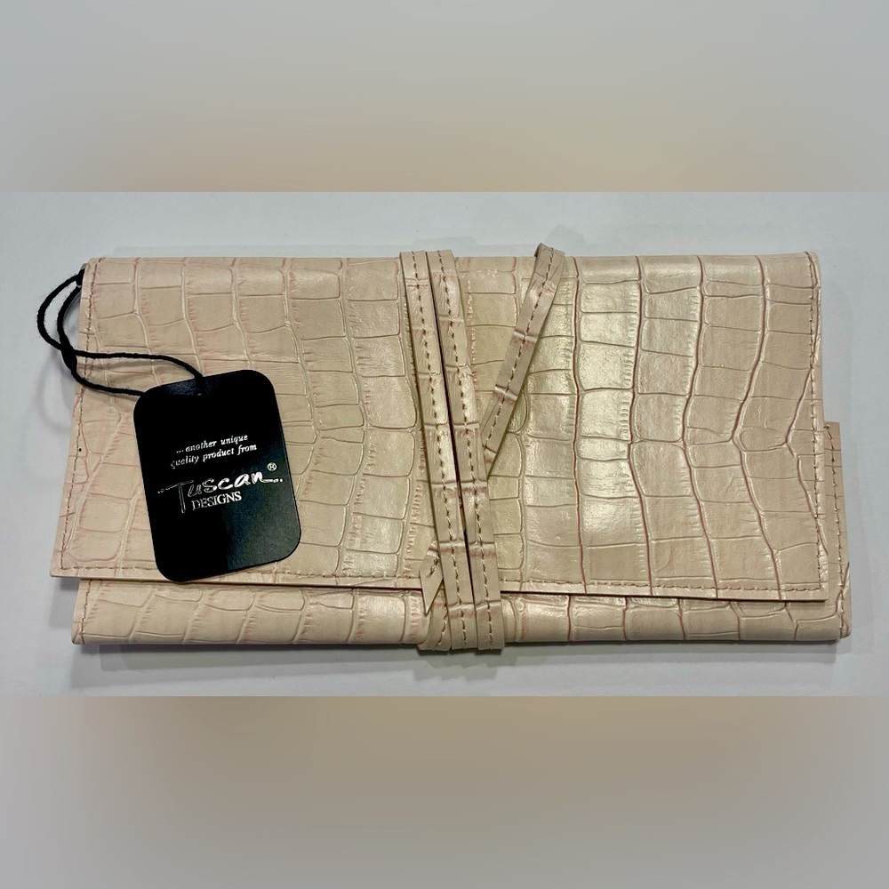 Tuscan Designs Light Pink Animal Print Travel Jewelry Case NWT